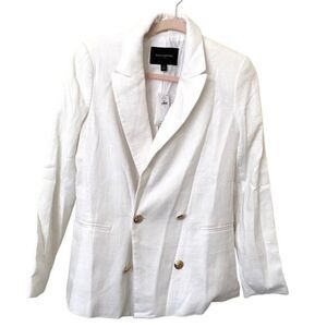 BANANA REPUBLIC Linen Blend White Blazer‎ NWT Sz 2